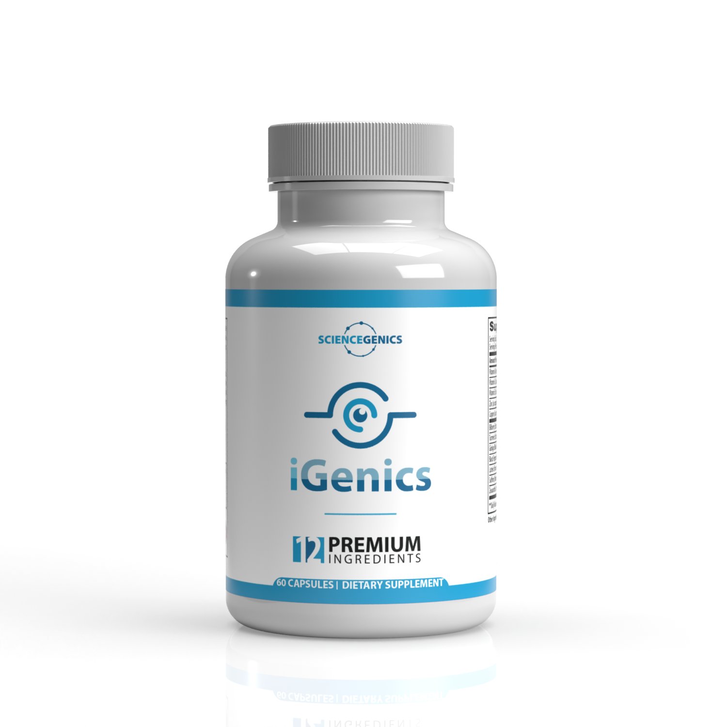 iGenics vision support supplement bottle
