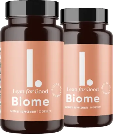 LeanBiome gut microbiome weight supplement bottles from Lean for Good
